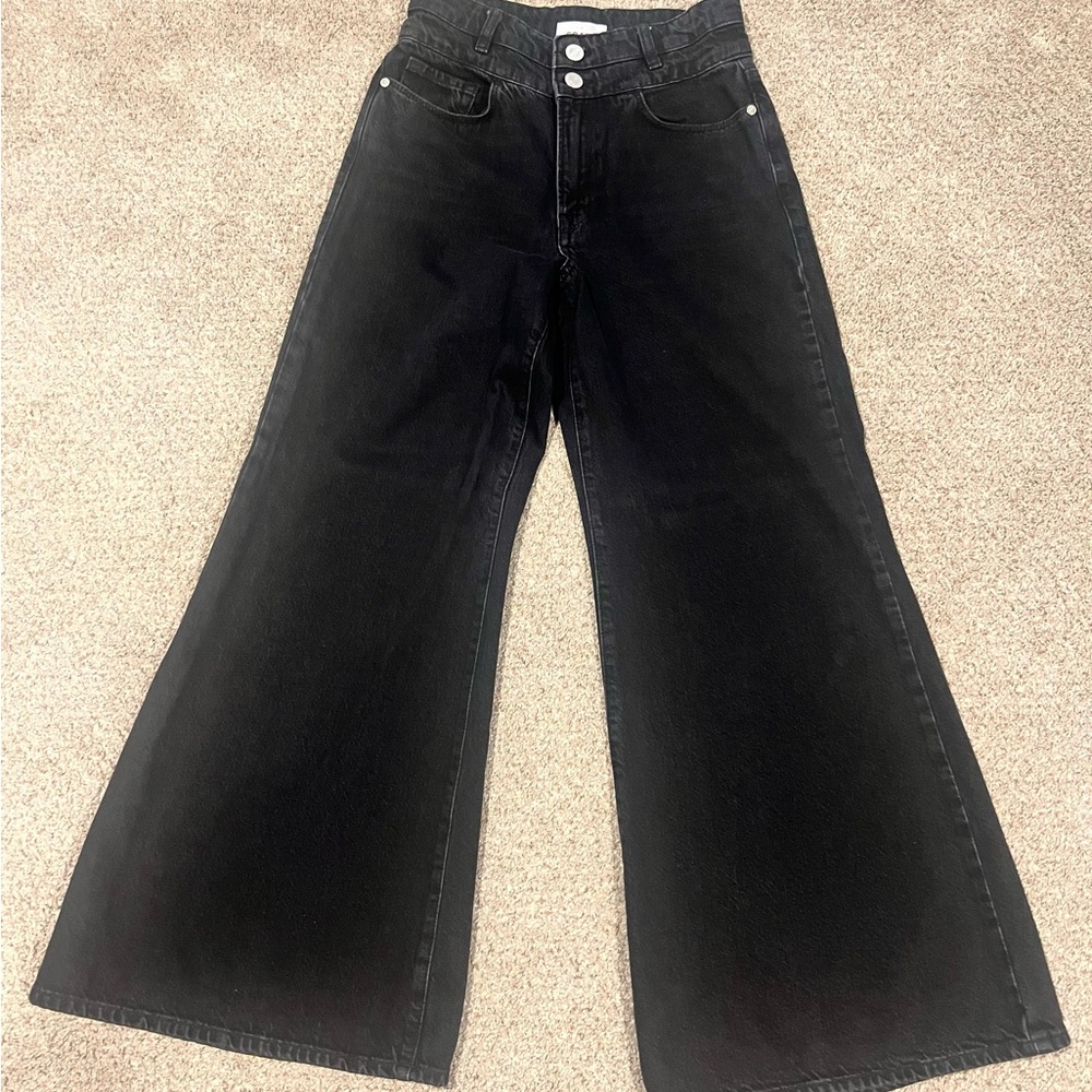 Black Frame Le Palazzo Crop denim